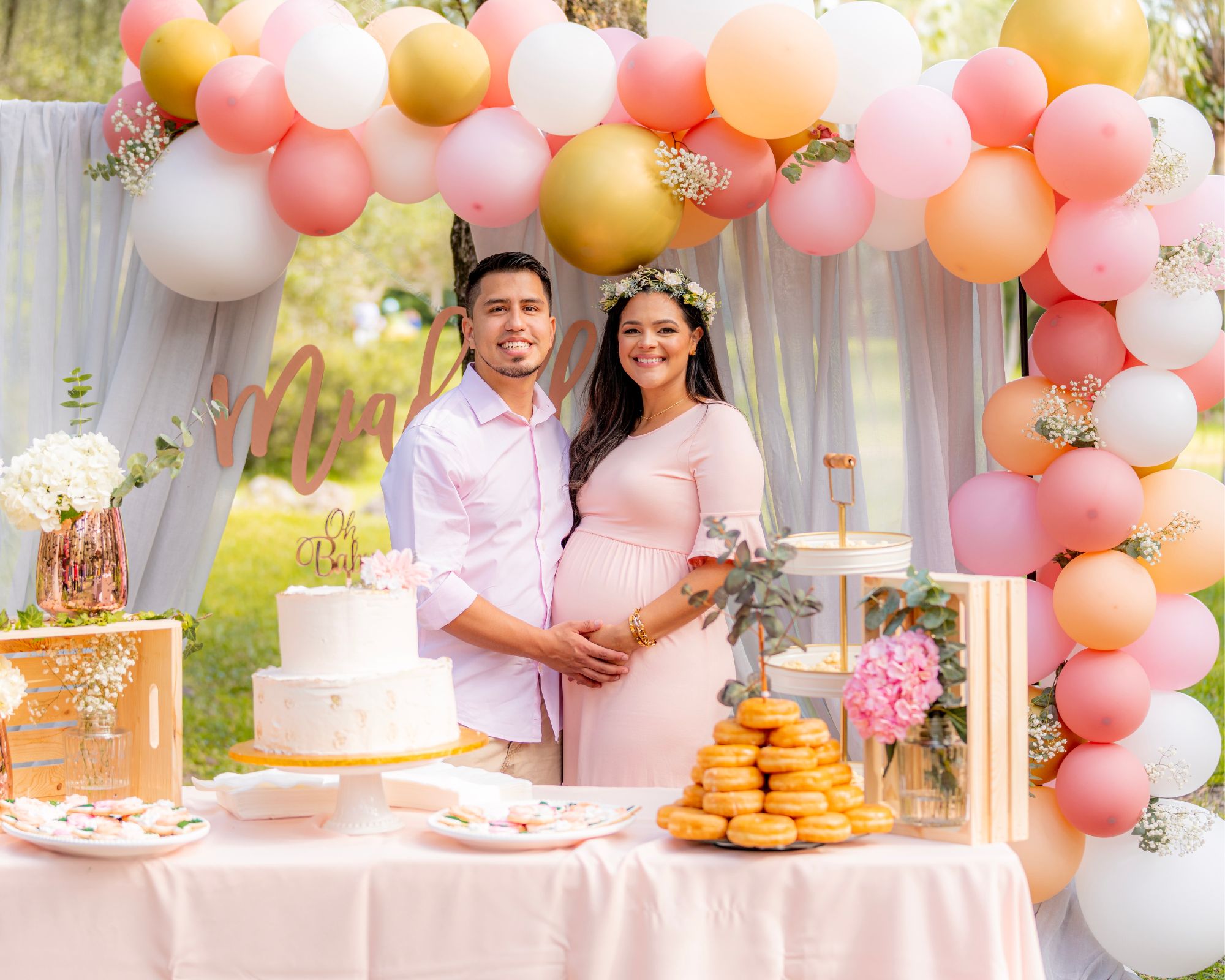 Ballons Sur Fond Rose Pastel Cadre Fait De Ballons Blancs Et Roses Concept  De Vacances D'anniversaire