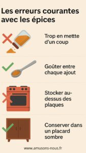 erreurs courantes epices