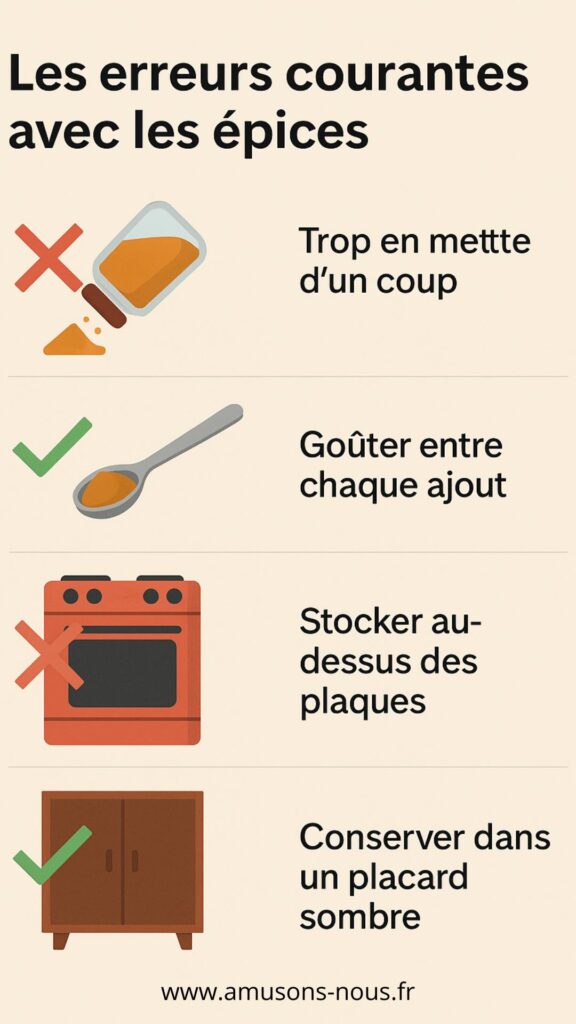 erreurs courantes epices