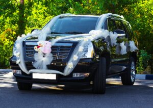 VTC loué pour l'arrivée des mariés